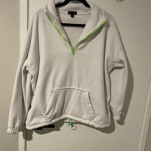 White Fleece Pullover Jacket
